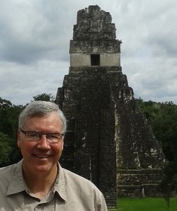 Dr. Conwell at Tikal Maya Ruin